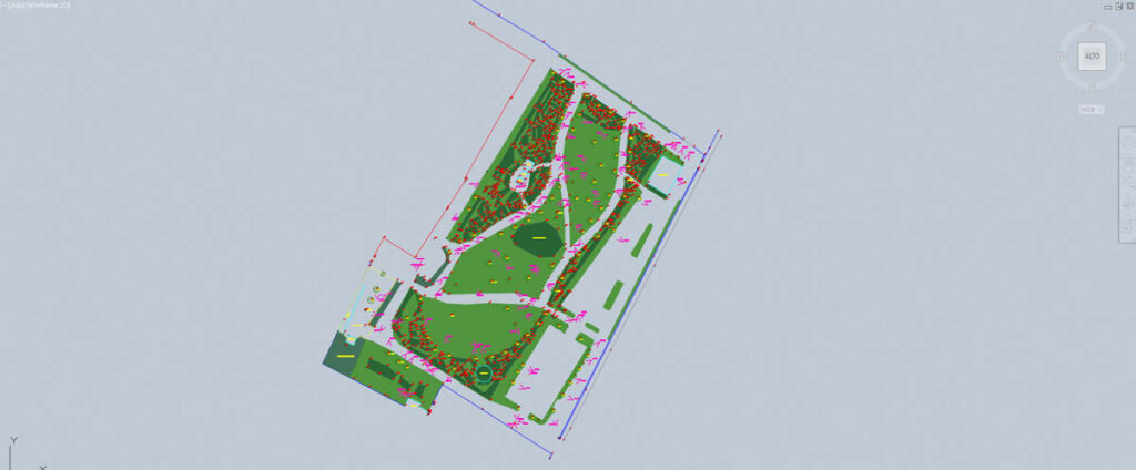 Rilievo giardino dimora storica a Castello (FI)